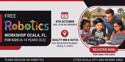 Free Robotics Workshop For Kids at Ocala (7-14yrs)