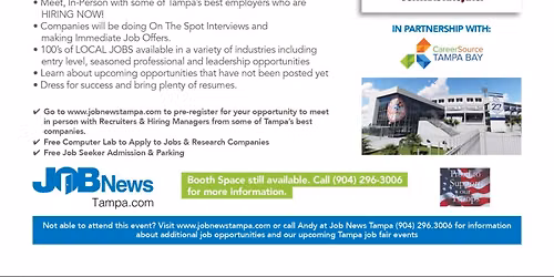 TAMPA JOB FAIR - ** 20+ Companies Hiring for 100's of LOCAL JOBS **