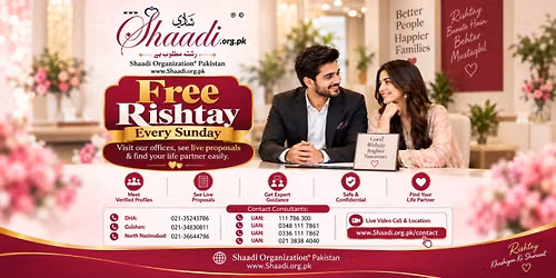 Free Rishta Meetup - Every Sunday