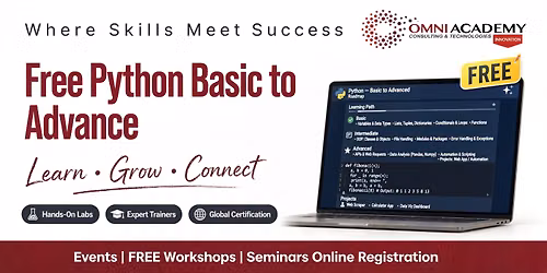 Free Python Basic to Advance Free Workshop 04th OCT,26 at 11:00 AM \u2013 12:00 PM 