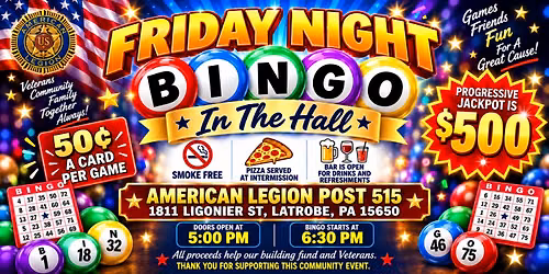 Friday Night $500 Jackpot Bingo