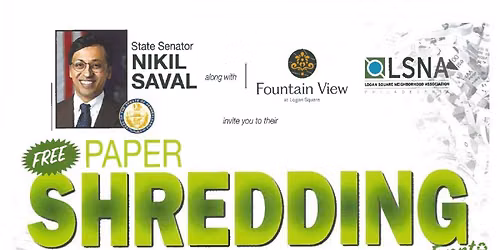 Oct. 10: Free Paper Shredding Event with Senator Saval at Fountain View at Logan Square