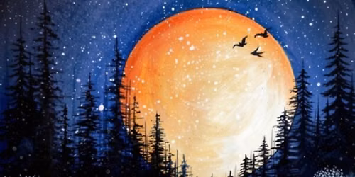 Moonlight & Snowy Night Paint & Sip
