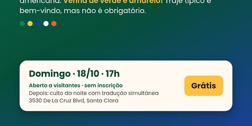 Domingo Internacional: jantar gr\u00e1tis com comida brasileira (Santa Clara)