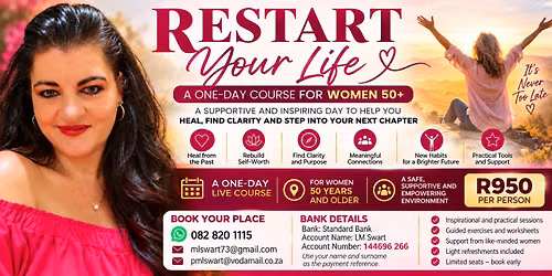 RE-STARTING YOUR LIFE OVER 50 for women by Louise Swart