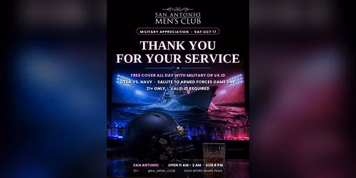 Military Appreciation Saturday - Free Cover with Military ID