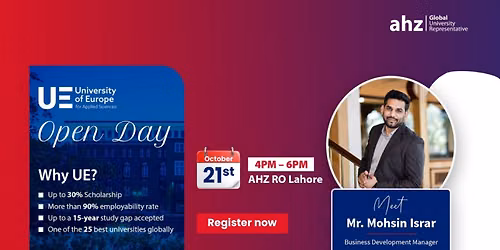 University of Europe for Applied Sciences Open Day @ AHZ Regional Office Lahore