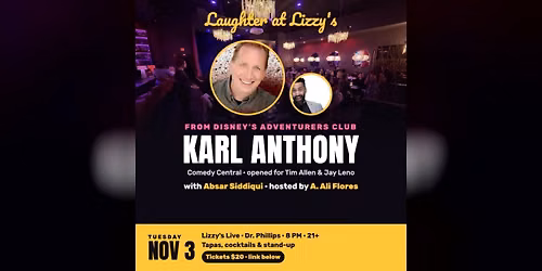 Laughter at Lizzy's with Karl Anthony