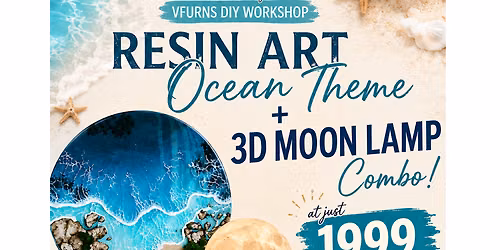 Resin Art Ocean Theme + 3D Moon Lamp Workshop