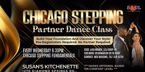 Virginia Beach - Beginners Chicago Stepping Partner Dance Class - 8-Weeks