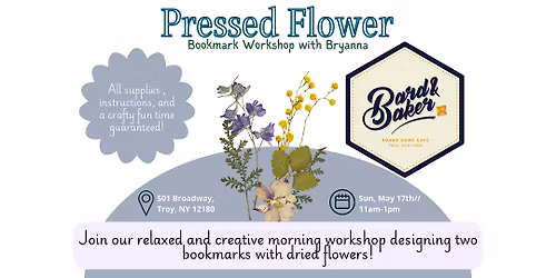 Pressed Flower Bookmark workshop