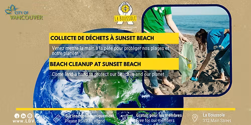 Collecte de d\u00e9chets \u00e0 Sunset Beach \u00e0 l'occasion de la Journ\u00e9e de la Terre