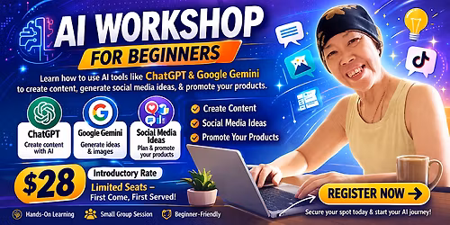 AI for Beginners: Create Content, Images (3-Hour Hands-On Workshop)
