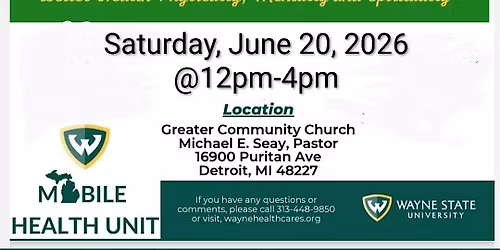 Greater Community MB Church Community Health and Resource Event