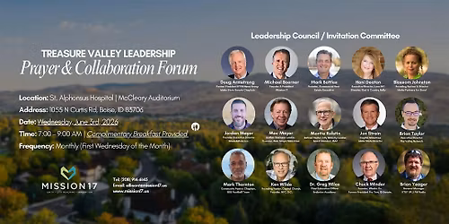 Treasure Valley Leadership Prayer & Collaboration Forum | WED. JUN 3, 2026