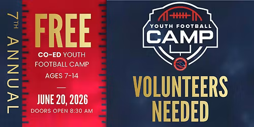 Volunteer Registration: Jonathan Jones Youth Football Camp 2026