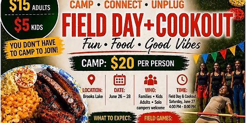FAMILY CAMPOUT WEEKEND \u2022 FIELD DAY \u2022 COOKOUT