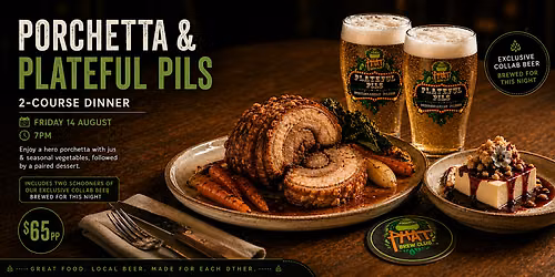 Porchetta & Plateful Perth Pils Two Course Dinner at Phat Brew Club