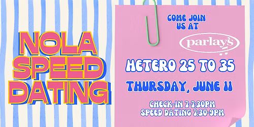 6\/11 NOLA Speed Dating @ Parlay's