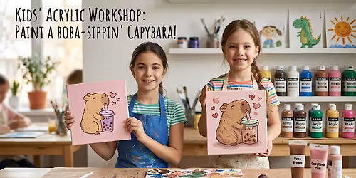 Kids\u2019 Creative Workshop: Paint Capybaras on Canvas