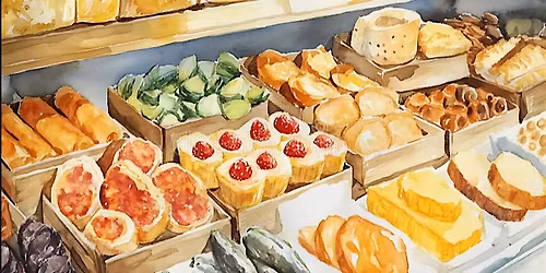 Painting Event: Bread, Pastries & Cozy Caf\u00e9 Treats with Watercolors