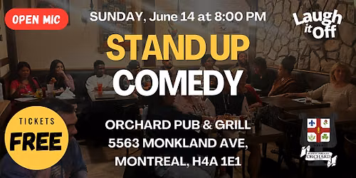 FREE Stand-Up Comedy Show in Montreal (In English) - Sunday, June 14