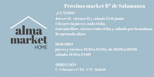 Mercadillo organizado por Alma Market Home, B\u00ba de Salamanca, Madrid.