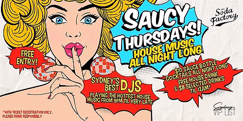 Thursdays @ The Soda Factory \/\/ Free Entry + Free Drink \/\/ Sydney VIP List