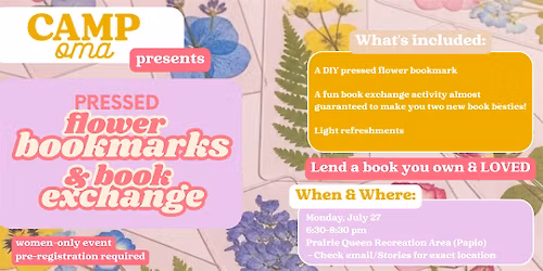 Pressed Flower Bookmarks & Book Exchange
