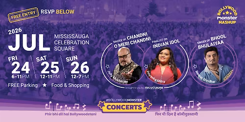 #BollywoodMonster Concerts (FREE ENTRY)