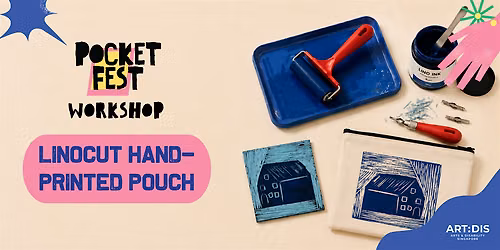 Linocut Hand-Printed Pouch