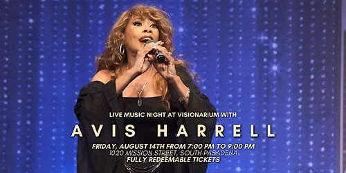 Live Music Night with Avis Harrell at Visionarium Live Italian