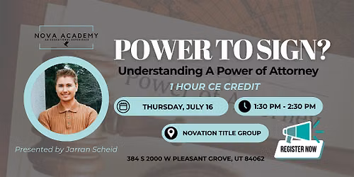 (Utah County) Power of Attorney - Nova Academy