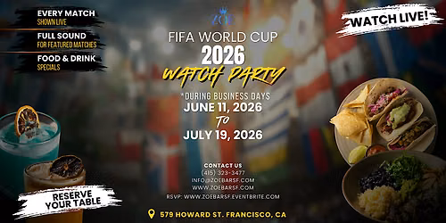 FIFA World Cup Watch Party 2026 at ZO\u00cb