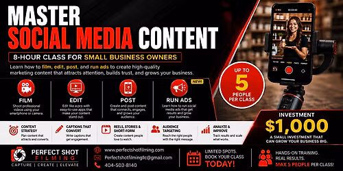 Master Social Media Content: Filming, Editing & Running Ads