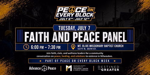 Faith & Peace Panel - Peace on Every Block