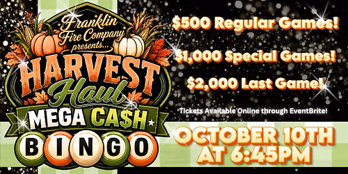 Harvest Haul Mega Ca$h Bingo!