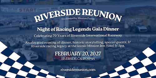 Riverside Reunion Night of Racing Legends Gala Dinner