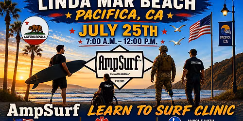 AmpSurf\u00ae\/VetSurf\u00ae Learn to Surf Clinic, July 25th, Pacifica, CA