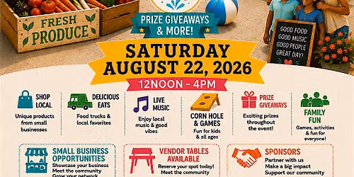 August 22, 2026 Quarters Farmers Market