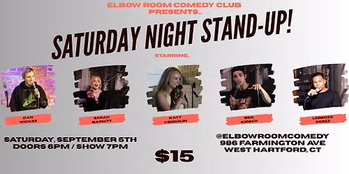 Copy of Elbow Room Comedy Club Presents: Saturday Night Stand-Up!