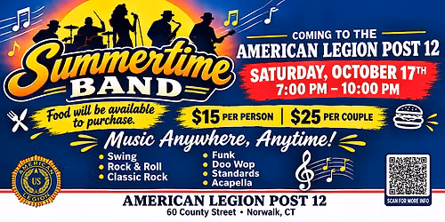Summertime Band Live at American Legion Post 12 \u2013 Swing, Rock & Roll