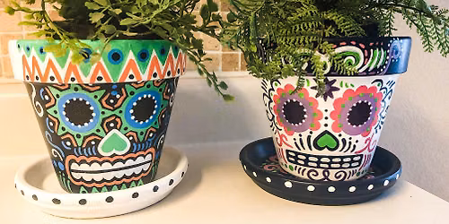 Sugar Skull Clay Pot Painting at Hazel!
