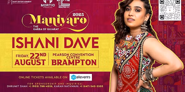 Maniyaro 2025 with Ishani Dave | Brampton | 22nd August 2025