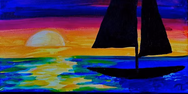 Night Sailboat Paint