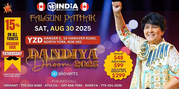 Falguni Pathak Dandiya Dhoom 2025 in Toronto - 30th August