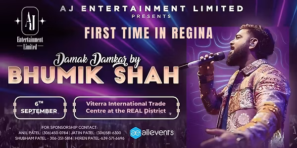 Damak Damkar Dakla King – Bhumik Shah Live in Regina