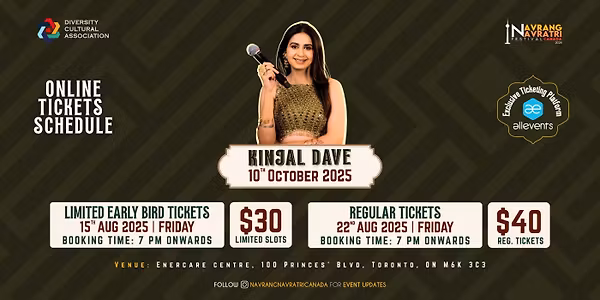 Navrang Navratri Festival Canada 2025 With Kinjal Dave - 10th October 2025