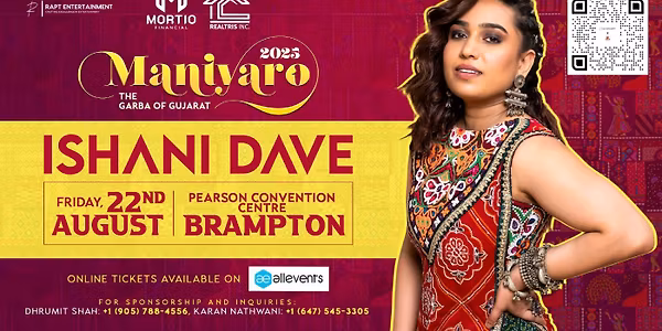Maniyaro 2025 with Ishani Dave | Brampton | 22nd August 2025