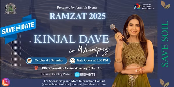 Ramzat 2025 with Kinjal Dave in Winnipeg, Manitoba
